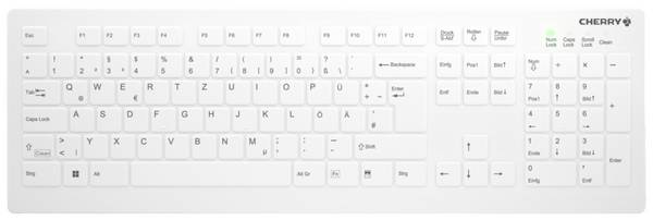 Contour Active Key AK-C8112 Medical Keyboard Wireless Funk Tastatur Deutsch, QWERTZ Weiß Ergonomisch, Geräuscharme Tasten, Geeignet f. Wischdesinfektion nach DGHM/VAH