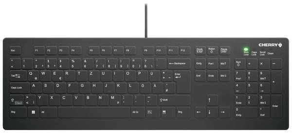 Contour Active Key AK-C8112 Mediacal Keyboard Corded Kabelgebunden Tastatur Deutsch, QWERTZ Schwarz Ergonomisch, Geräuscharme Tasten, Geeignet f. Wischdesinfektion nach DGHM/VAH