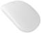 Eine weiße kabellose Computermaus mit glatter, ergonomischer Form.