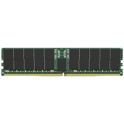 Ein Computer-RAM-Modul in Nahaufnahme, mit mehreren schwarzen Speicherchips auf einer grünen Platine.