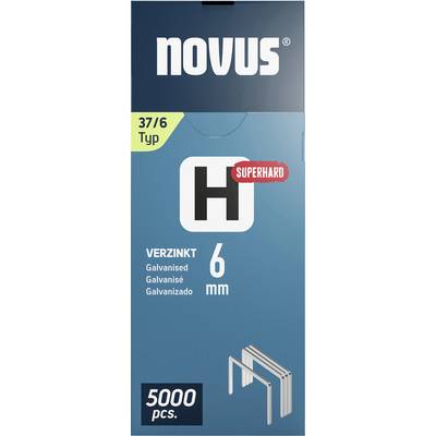 'Novus 37/6 Typ H' Heftklammern Verpackung; 'verzinkt, 6 mm, 5000 Stück'; für verschiedene Anwendungen.