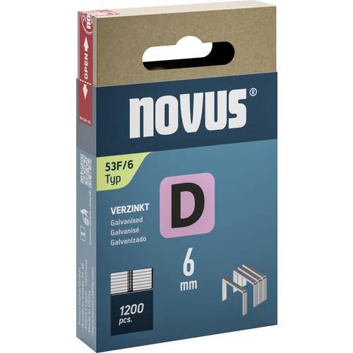Thumbnail - Novus Tools 042-0788 Flachdrahtklammern Typ 53F 1200 St. Abmessungen (L x B) 6 mm x 11.3 mm