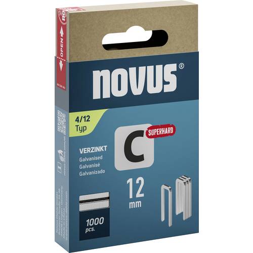 Novus Tools 042-0800 Schmalrückenklammern Typ 4 1000 St. Abmessungen (L x B) 12 mm x 6.1 mm