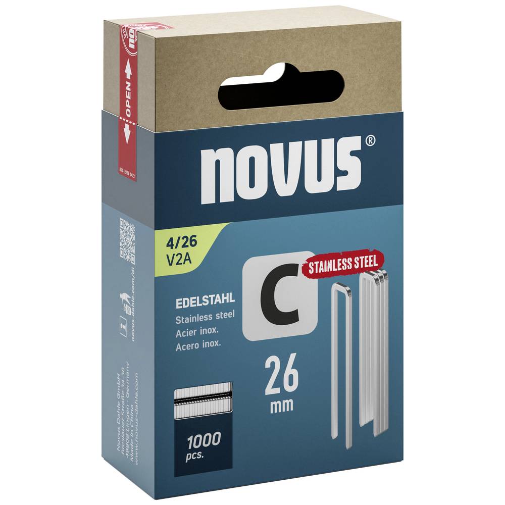 Novus Tools 042-0805 Nieten Type 4 1000 stuk(s) Afm. (l x b x h) 26 x 6.1 x 26 mm