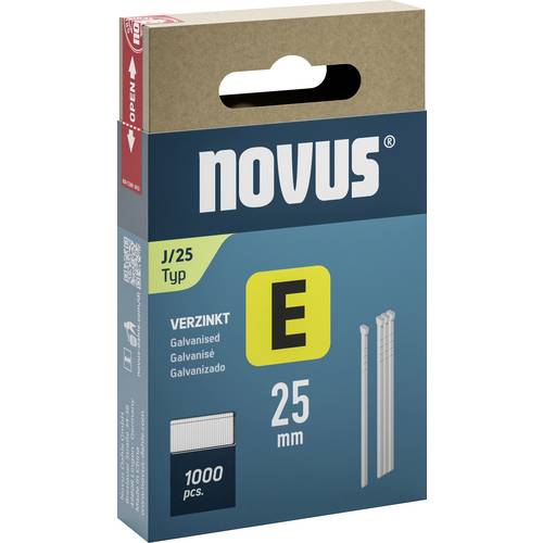 Novus Tools 044-0091 Tackernägel Typ J Produktabmessung, Länge 25 mm 1000 St.