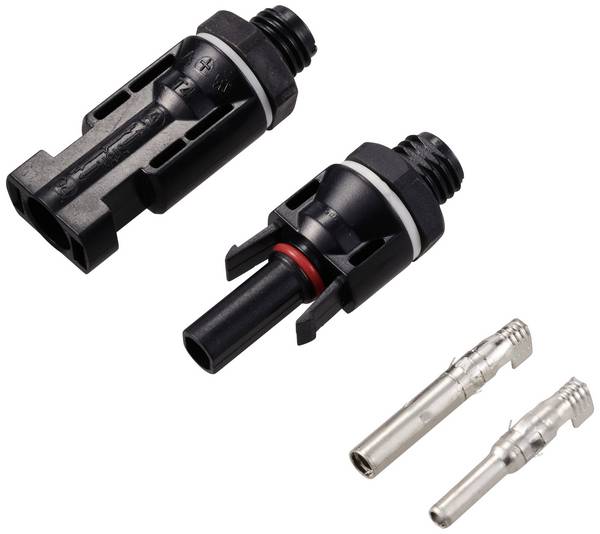 1 Paar Solarstecker/Buchse für 4/6 mm Solarkabel TC-12195632  Schwarz TRU COMPONENTS Inhalt: 2 St.