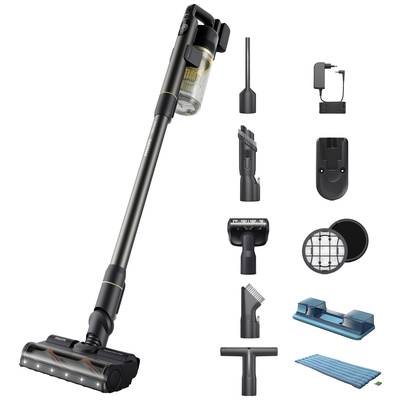 Kabelloser Staubsauger mit Zubehör: Bürstenaufsätze, Ladekabel, Filter und Düsen. Ideal für flexible Reinigung von Böden und Möbeln.