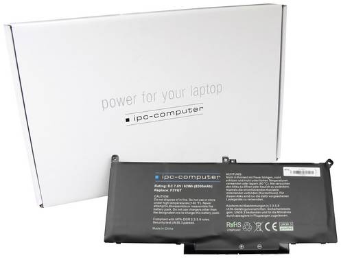 ipc-computer Notebook-Akku F3YGT 8200mAh Replace 7.6 V 8200 mAh Dell