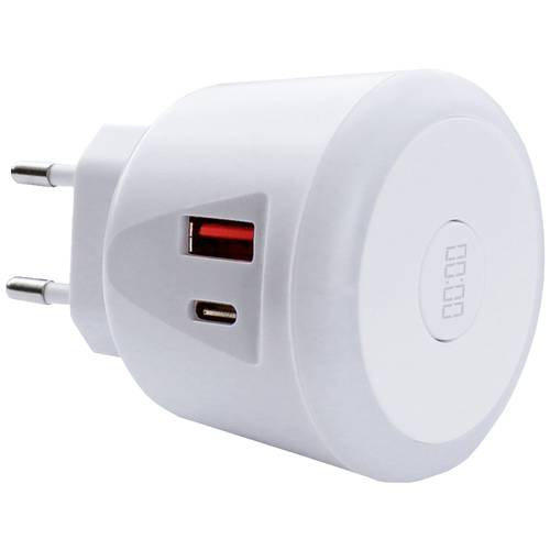EcoSavers USB Timer Charger USB Ladegerät 20 W 1x USB-A, 1x USB-C® Weiß Innenbereich