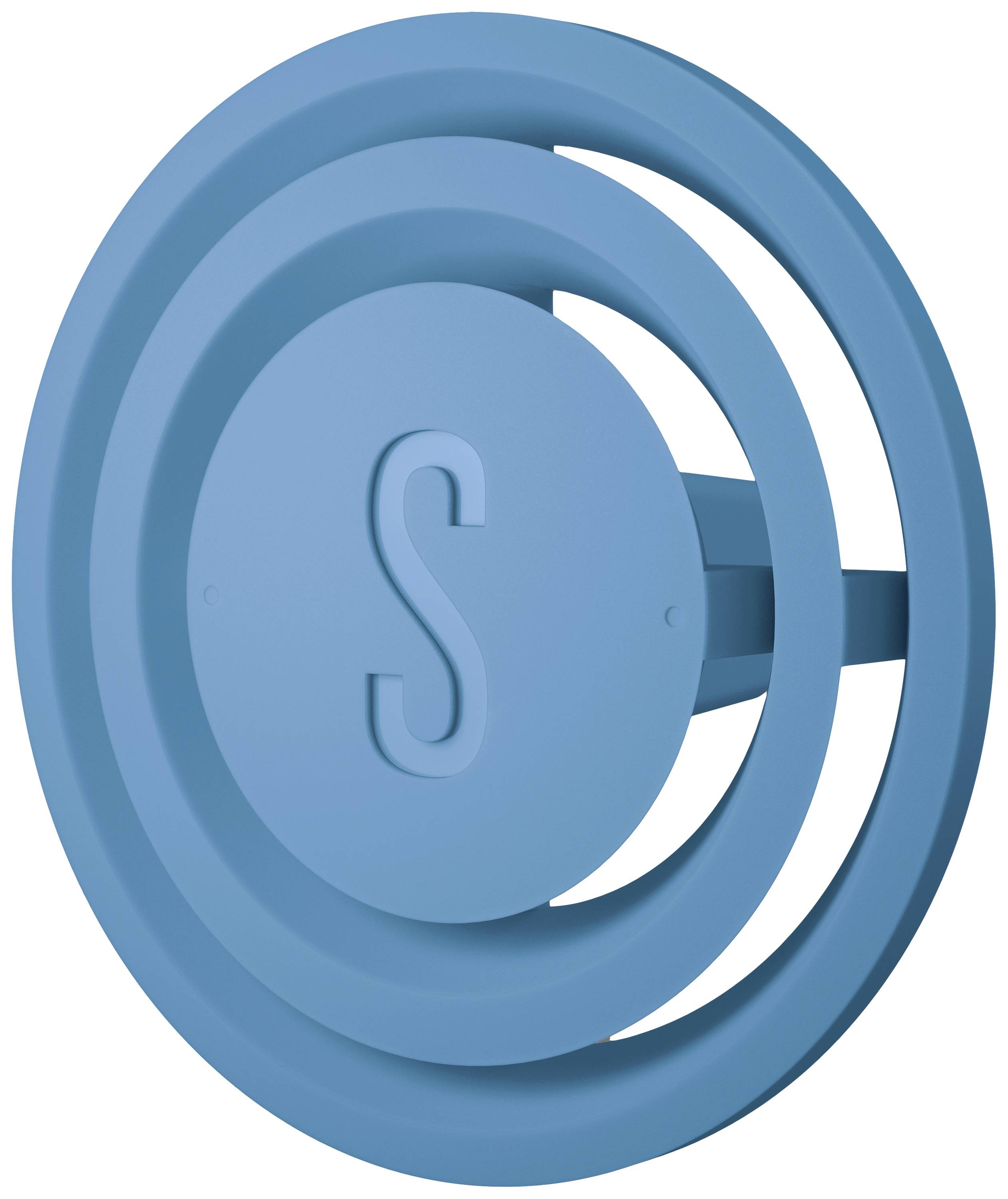 Blaues 3D-Symbol mit einem stilisierten 'S' in der Mitte, das von zwei konzentrischen Kreisen umgeben ist.