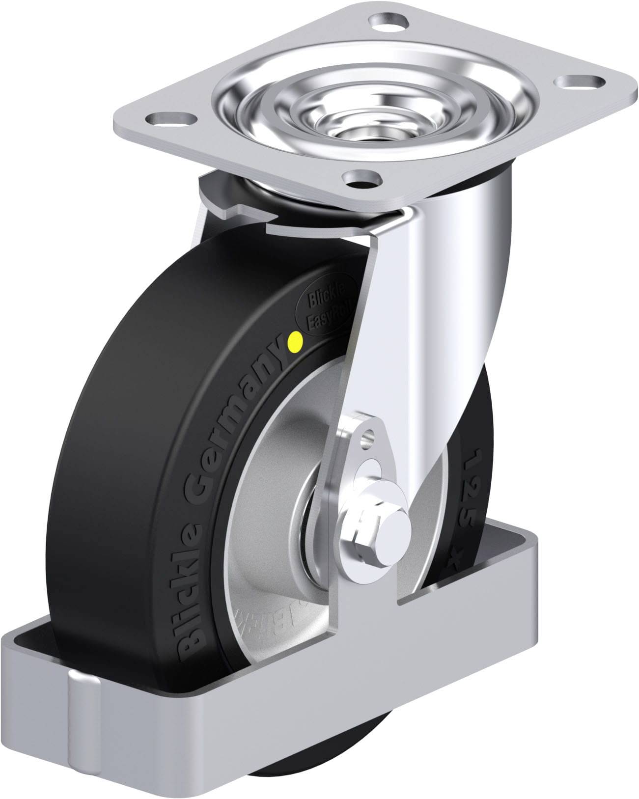 Thumbnail - Blickle 921218 L-ALEV 125K-EL-FS Stahlblech-Lenkrolle Rad-Durchmesser: 125 mm Tragfähigkeit (max.): 250 kg 1 St.