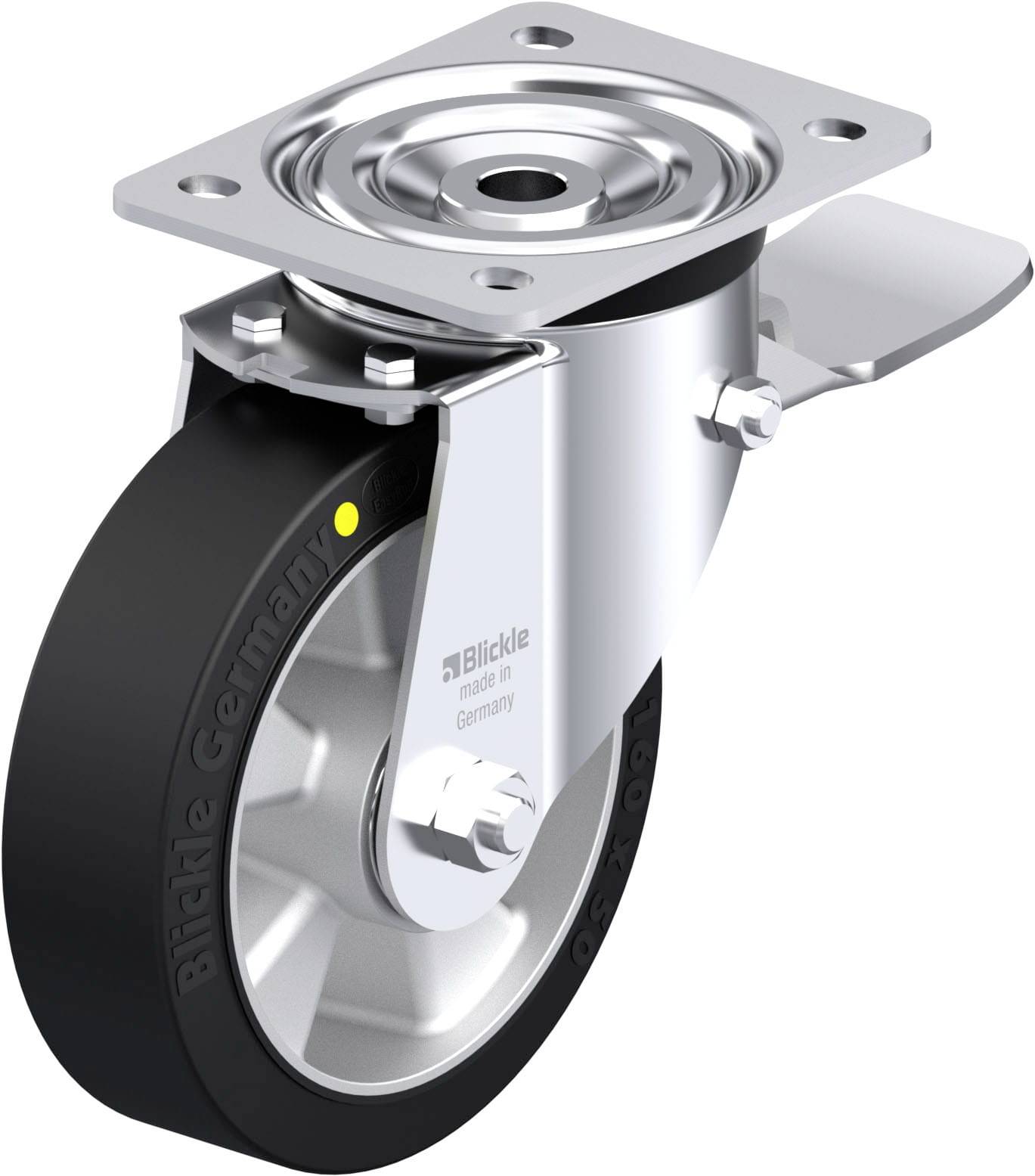 Blickle 896360 L-ALEV 160K-ST-EL Stahlblech-Lenkrolle Rad-Durchmesser: 160 mm Tragfähigkeit (max.): 400 kg 1 St.