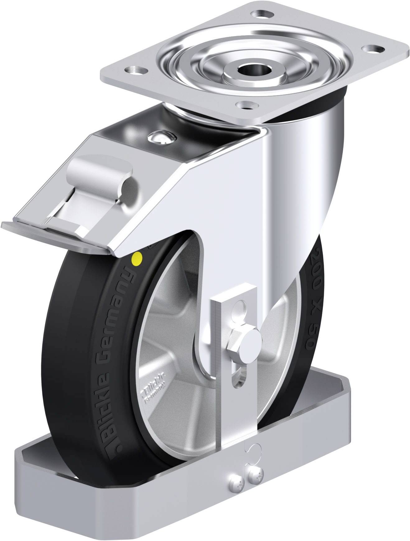 Blickle 915800 L-ALEV 200K-FI-EL-FS Stahlblech-Lenkrolle Rad-Durchmesser: 200 mm Tragfähigkeit (max.): 400 kg 1 St.