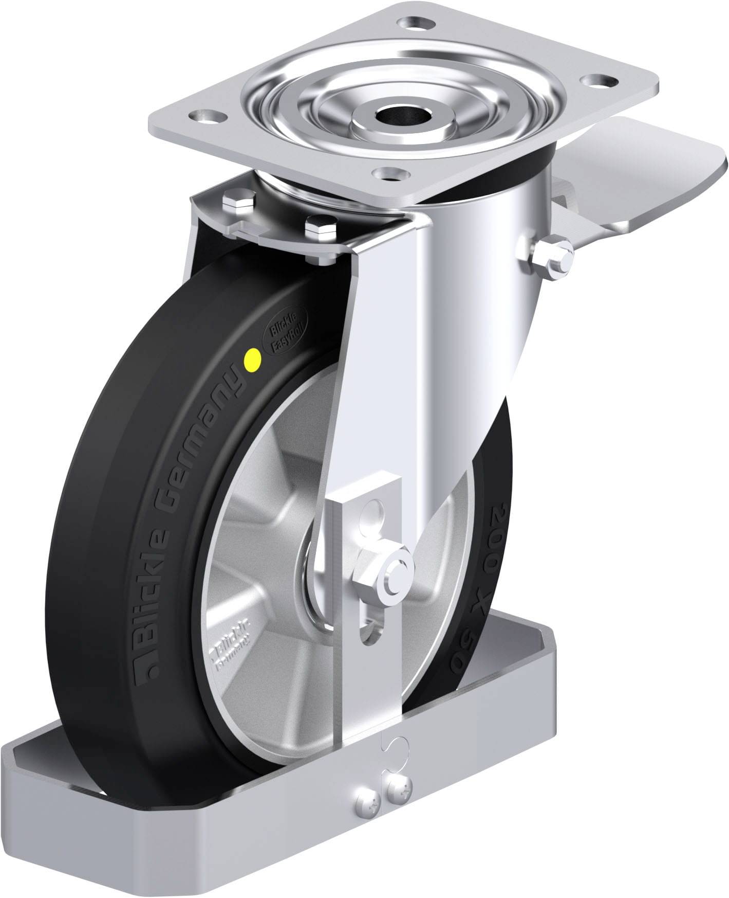 Blickle 938540 L-ALEV 200K-ST-EL-FS Stahlblech-Lenkrolle Rad-Durchmesser: 200 mm Tragfähigkeit (max.): 400 kg 1 St.