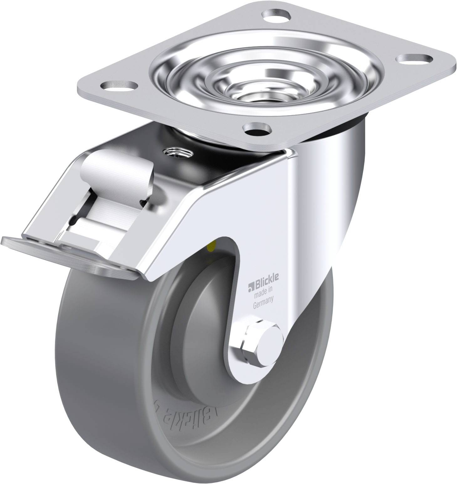 Blickle 867806 LE-PO 100KA-FI-ELS Stahlblech-Lenkrolle Rad-Durchmesser: 100 mm Tragfähigkeit (max.): 150 kg 1 St.