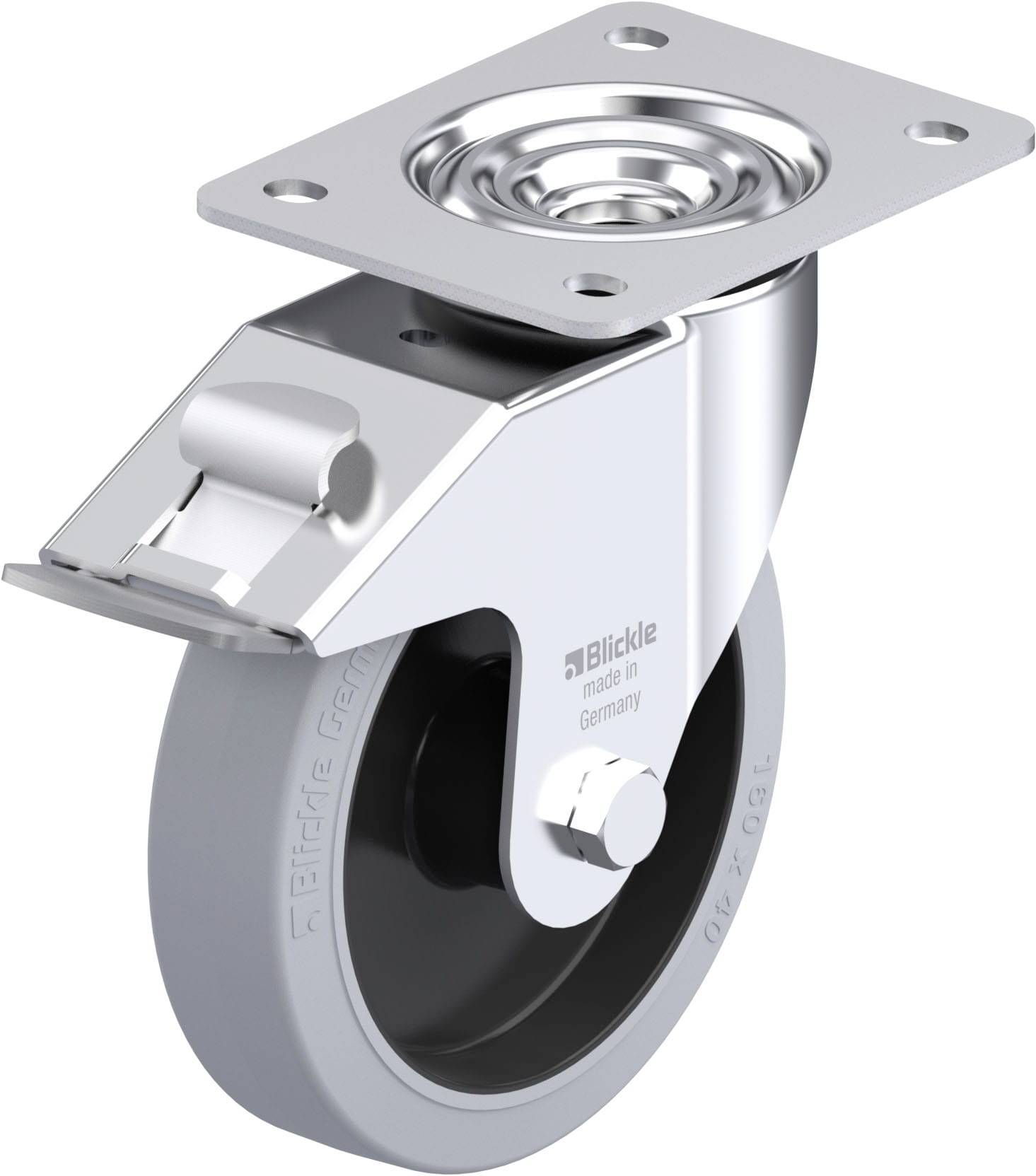Blickle 850128 LE-POEV 161XR-FI-SG Stahlblech-Lenkrolle Rad-Durchmesser: 160 mm Tragfähigkeit (max.): 300 kg 1 St.