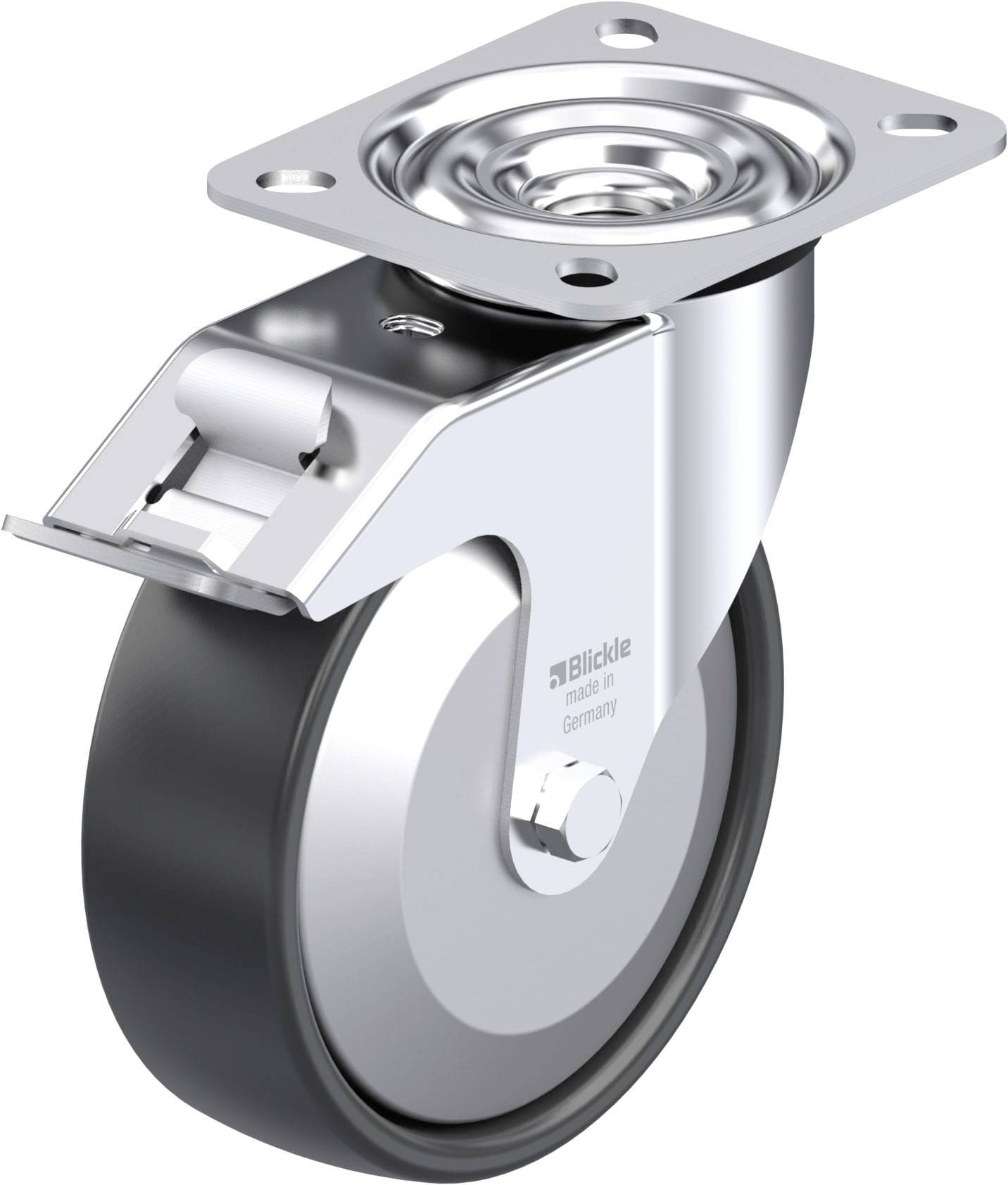 Blickle 749661 LE-PP 125R-FI-FA Stahlblech-Lenkrolle Rad-Durchmesser: 125 mm Tragfähigkeit (max.): 150 kg 1 St.