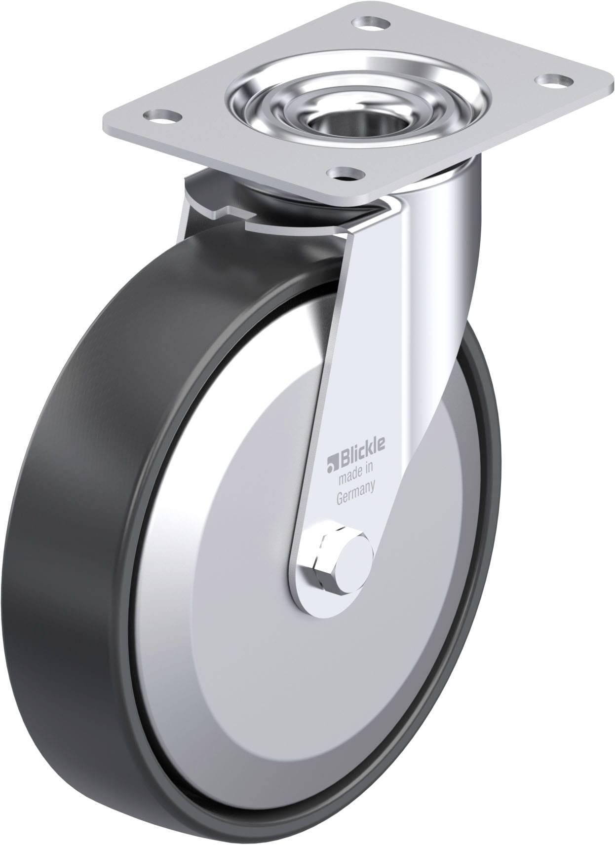 Blickle 749665 LE-PP 200G-FA Stahlblech-Lenkrolle Rad-Durchmesser: 200 mm Tragfähigkeit (max.): 300 kg 1 St.