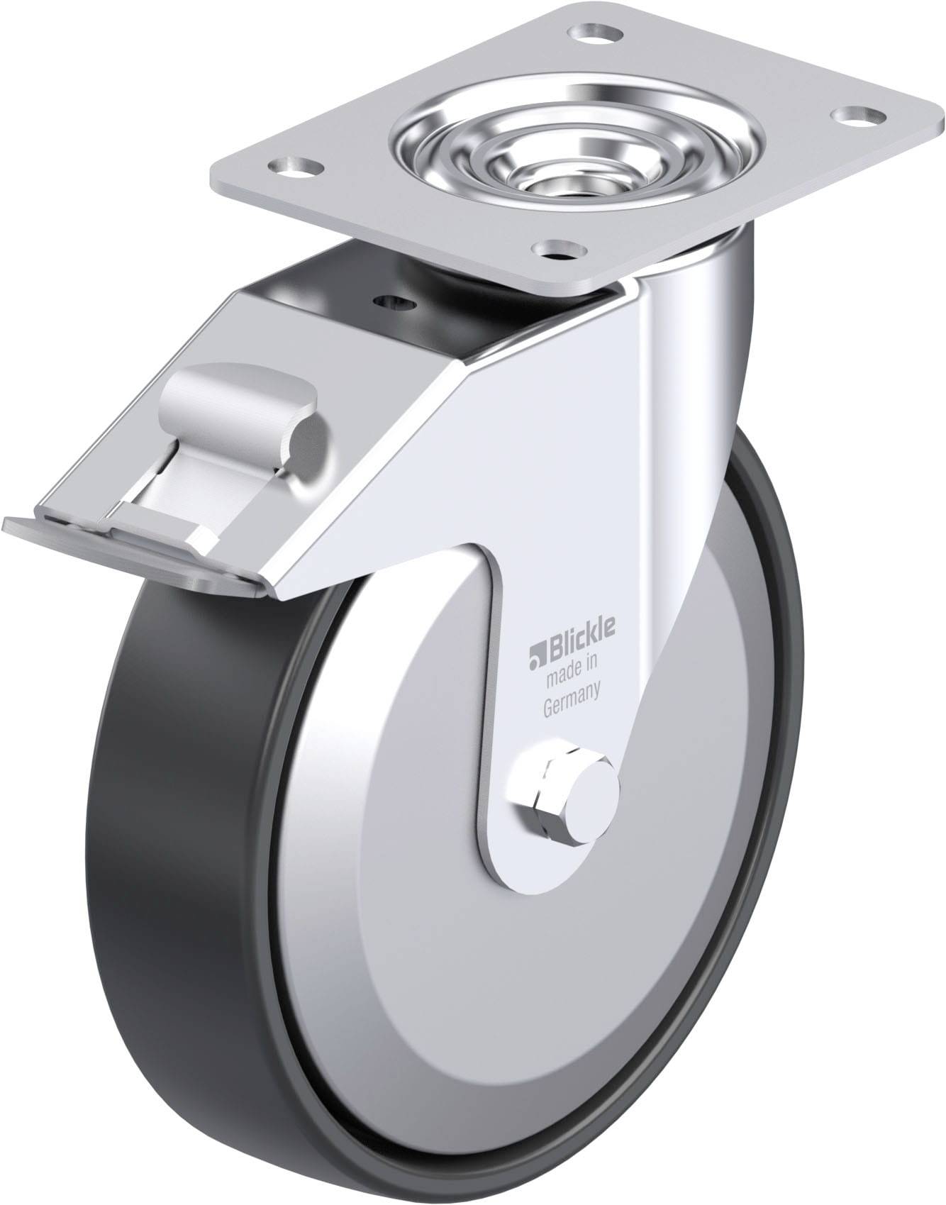 Blickle 749667 LE-PP 200G-FI-FA Stahlblech-Lenkrolle Rad-Durchmesser: 200 mm Tragfähigkeit (max.): 300 kg 1 St.