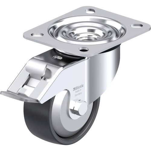 Thumbnail - Blickle 749671 LE-PP 80R-FI-FA Stahlblech-Lenkrolle Rad-Durchmesser: 80 mm Tragfähigkeit (max.): 120 kg 1 St.