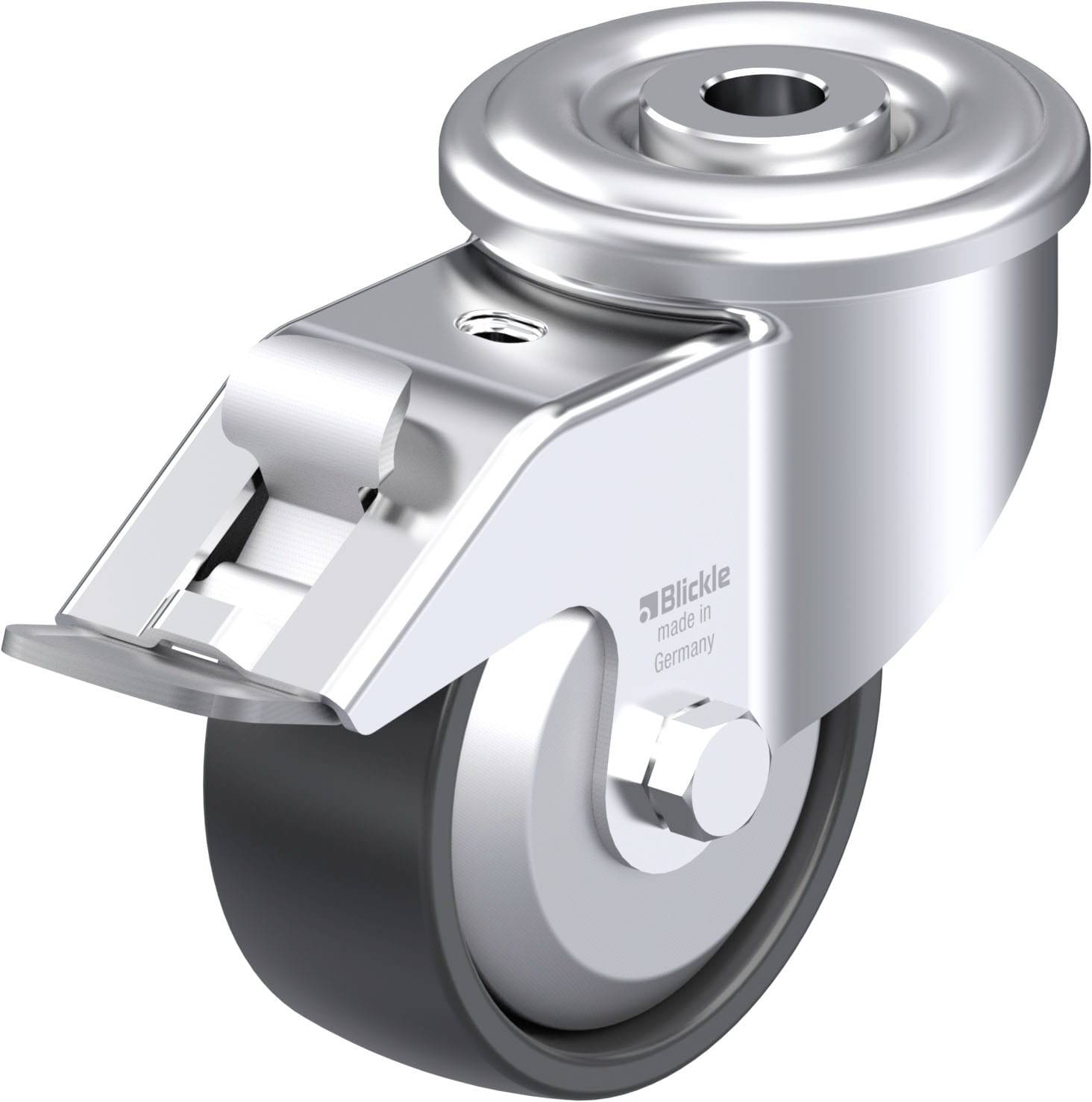 Blickle 746667 LER-PP 80R-FI-FA Stahlblech-Lenkrolle Rad-Durchmesser: 80 mm Tragfähigkeit (max.): 120 kg 1 St.