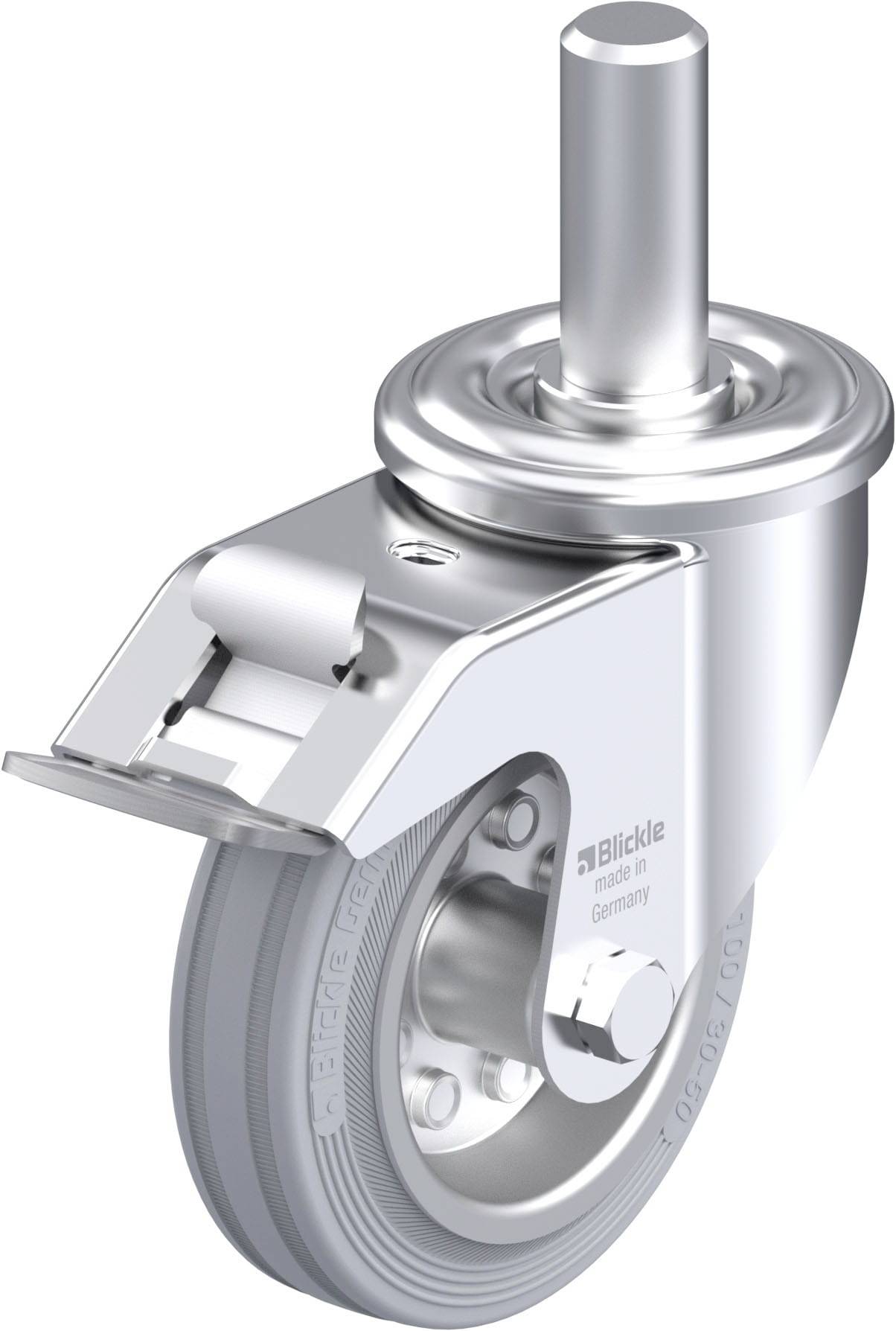 Blickle 614495 LEZ-VE 100R-FI-SG Stahlblech-Lenkrolle Rad-Durchmesser: 100 mm Tragfähigkeit (max.): 70 kg 1 St.