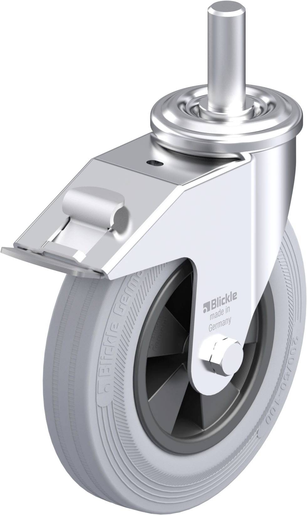 Blickle 738014 LEZ-VPP 200G-22-FI-SG Stahlblech-Lenkrolle Rad-Durchmesser: 200 mm Tragfähigkeit (max.): 205 kg 1 St.