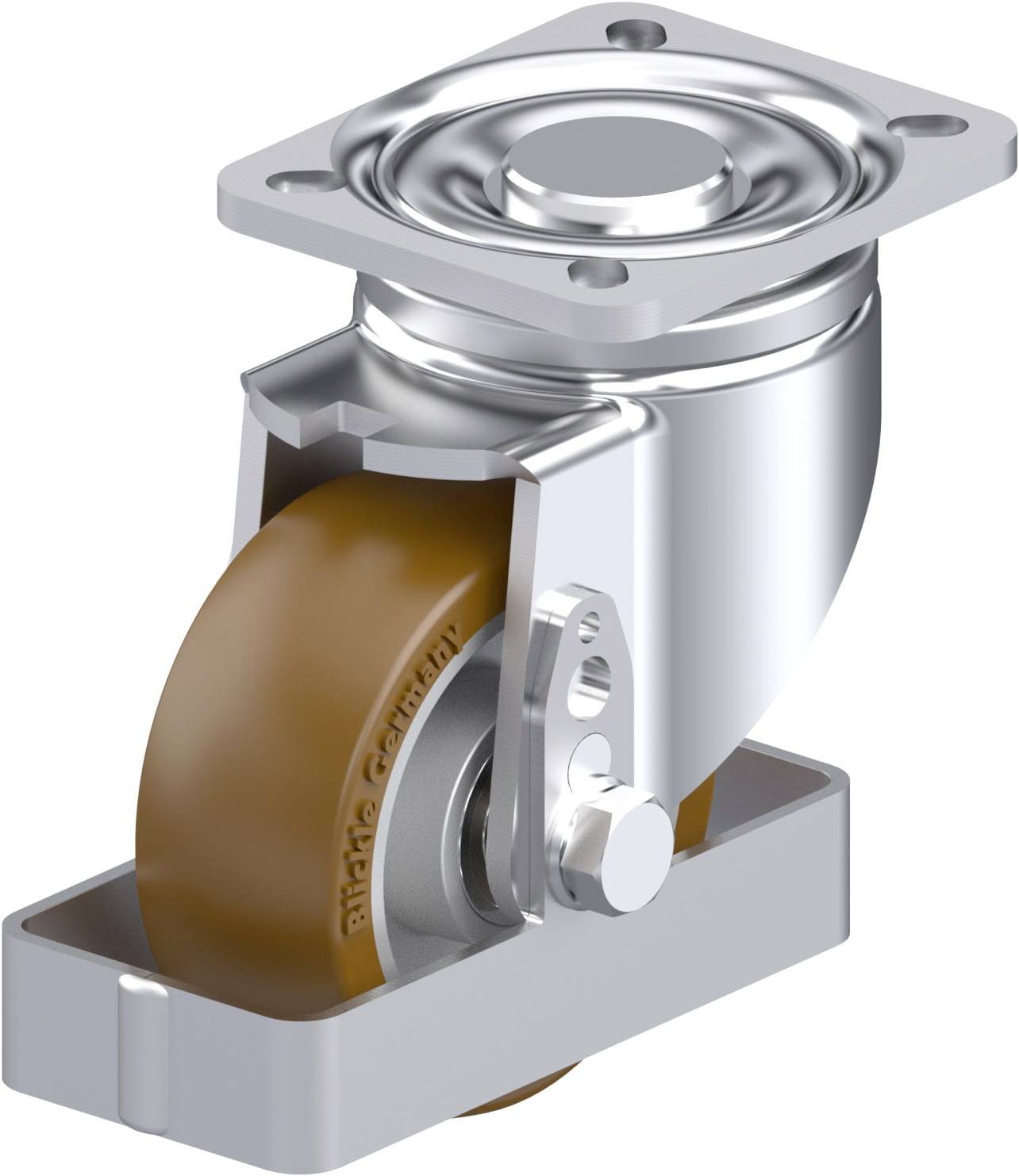 Thumbnail - Blickle 939593 LH-ALB 101K-1-FS Stahlblech-Lenkrolle Rad-Durchmesser: 100 mm Tragfähigkeit (max.): 400 kg 1 St.