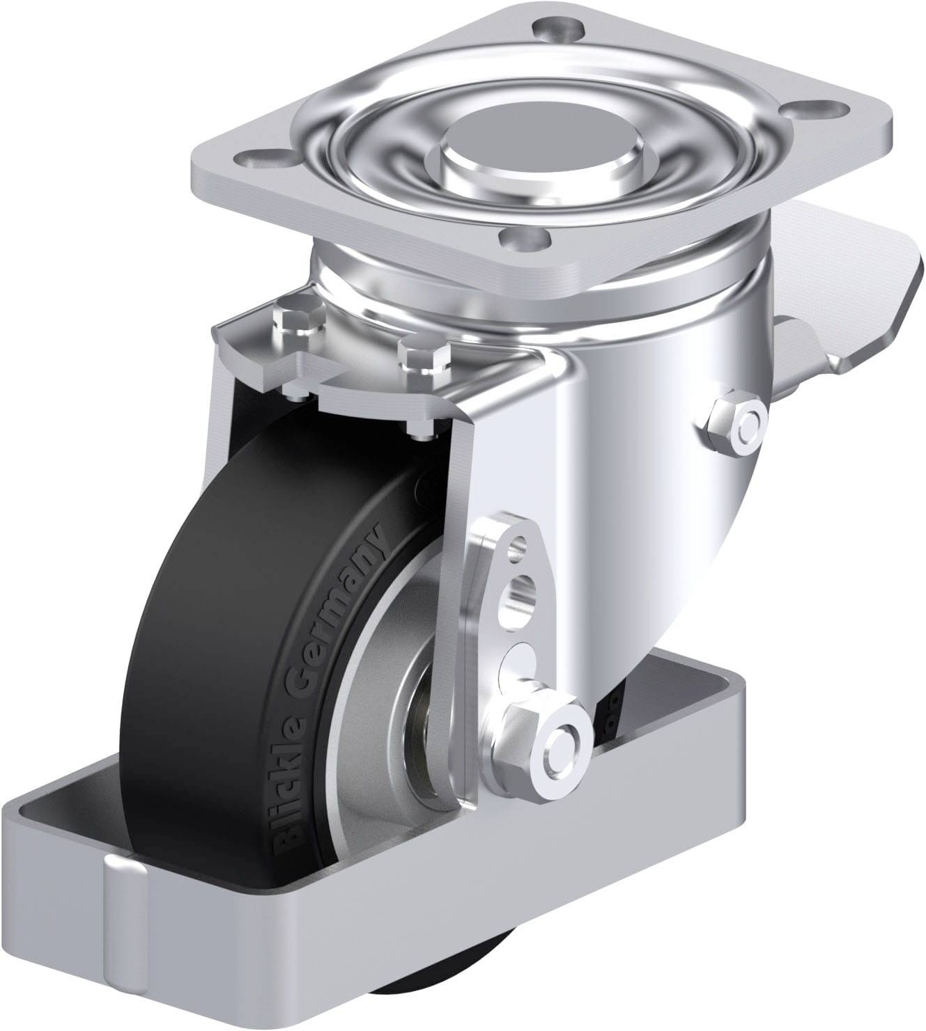 Blickle 938577 LH-ALEV 100K-1-ST-FS Stahlblech-Lenkrolle Rad-Durchmesser: 100 mm Tragfähigkeit (max.): 200 kg 1 St.