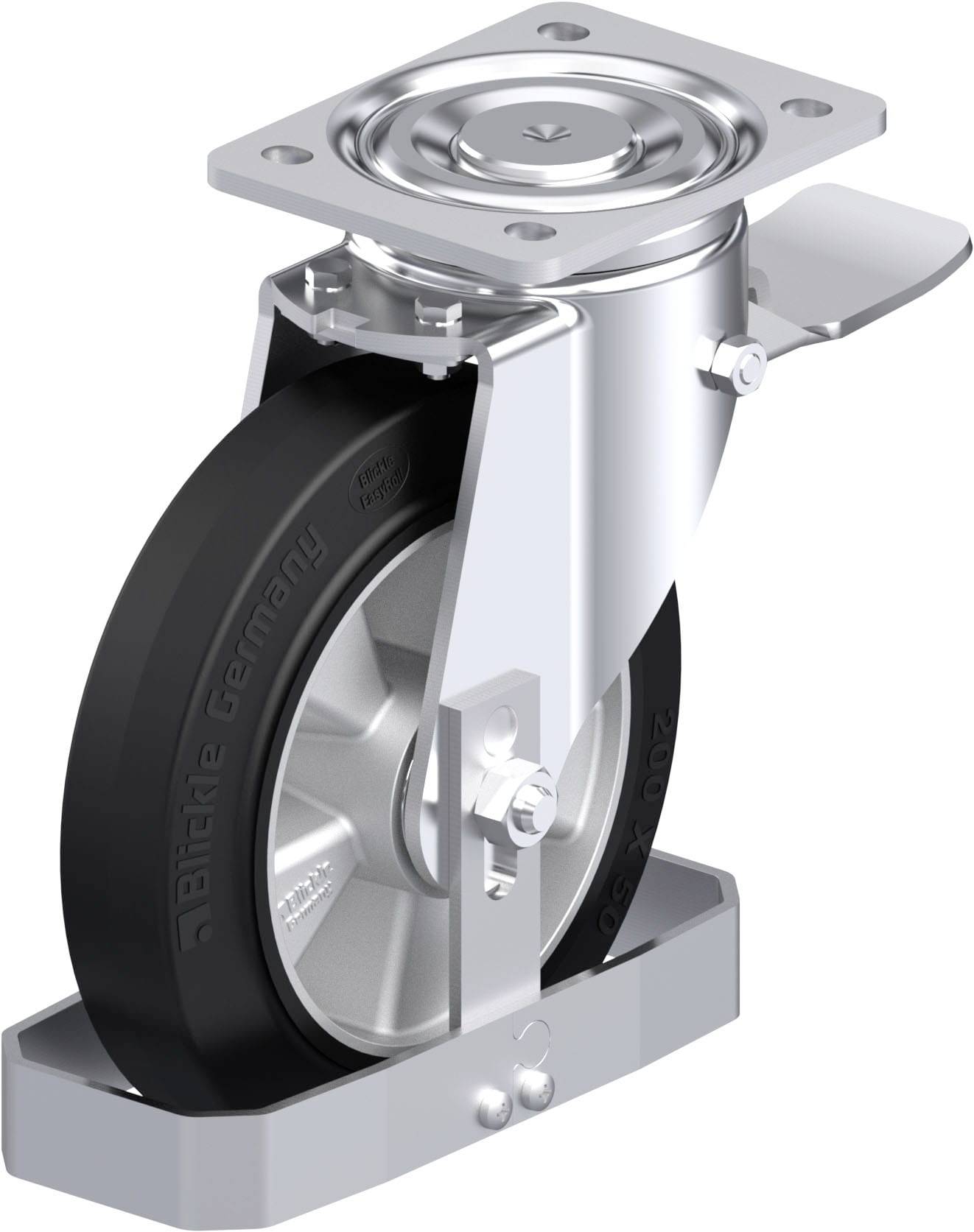 Blickle 938649 LH-ALEV 200K-ST-FS Stahlblech-Lenkrolle Rad-Durchmesser: 200 mm Tragfähigkeit (max.): 500 kg 1 St.