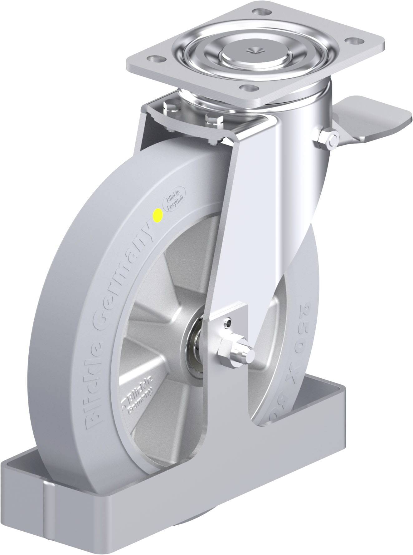 Blickle 938668 LH-ALEV 250K-ST-SG-AS-FS Stahlblech-Lenkrolle Rad-Durchmesser: 250 mm Tragfähigkeit (max.): 550 kg 1 St.