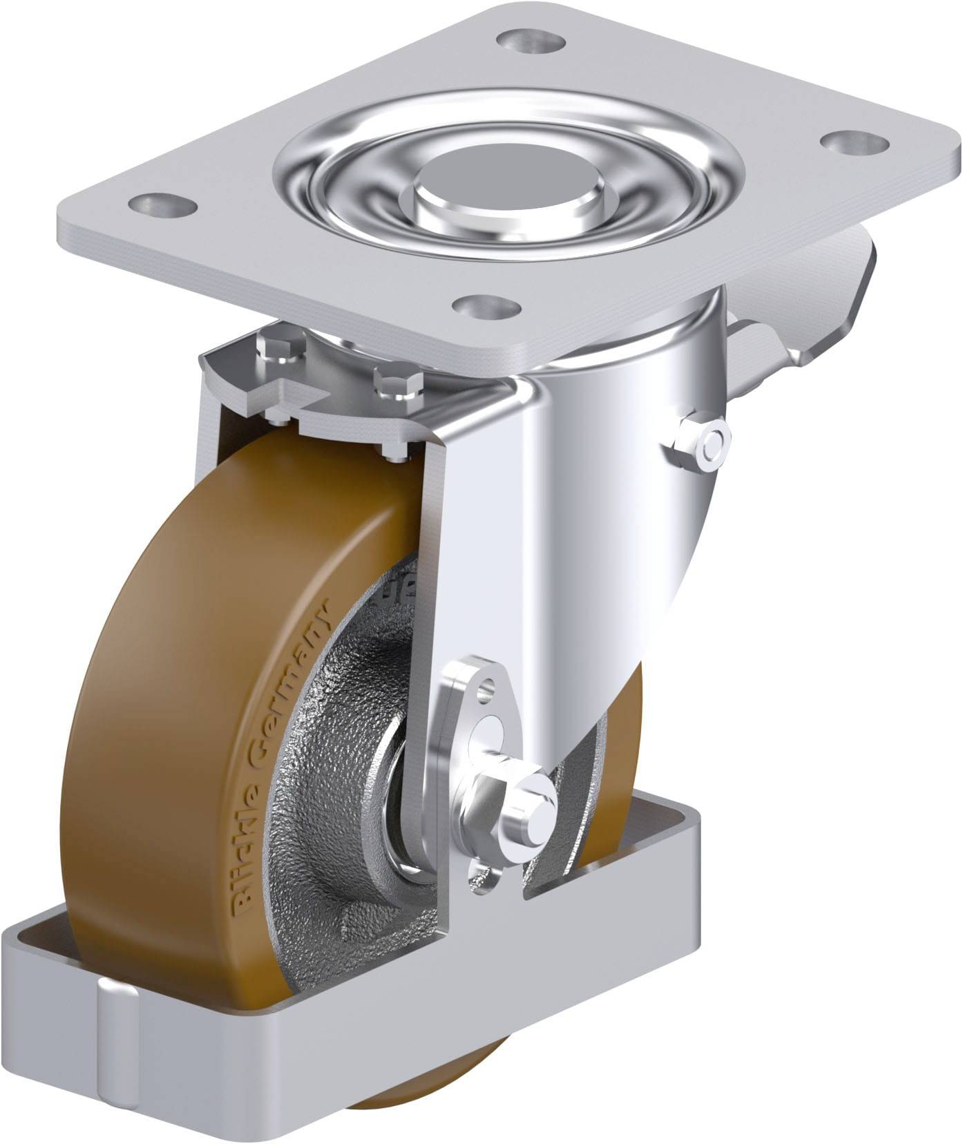 Blickle 906869 LH-GB 125K-3-ST-FS Stahlblech-Lenkrolle Rad-Durchmesser: 125 mm Tragfähigkeit (max.): 550 kg 1 St.