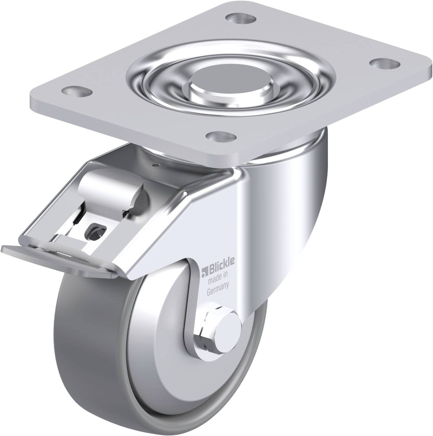 Thumbnail - Blickle 946686 LH-PO 100G-3-FI-ELS-FA Stahlblech-Lenkrolle Rad-Durchmesser: 100 mm Tragfähigkeit (max.): 280 kg 1 St.