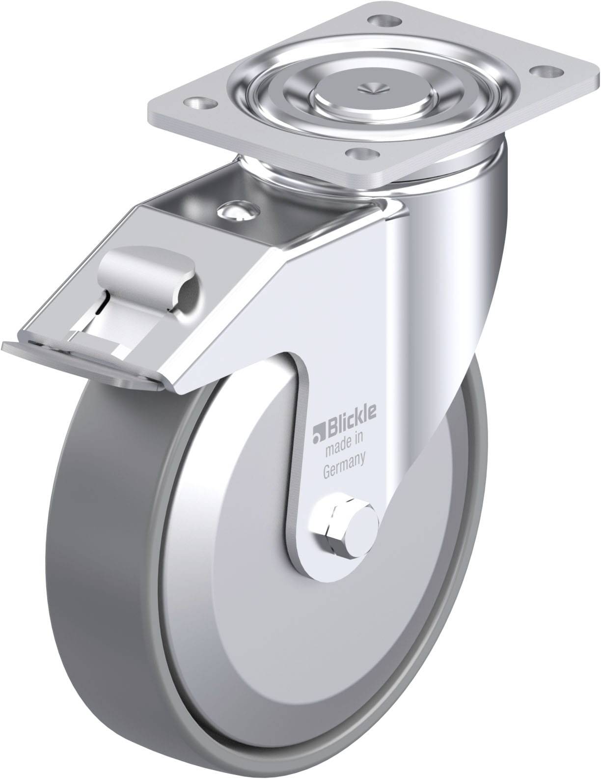 Blickle 946762 LH-PO 200G-FI-ELS-FA Stahlblech-Lenkrolle Rad-Durchmesser: 200 mm Tragfähigkeit (max.): 600 kg 1 St.