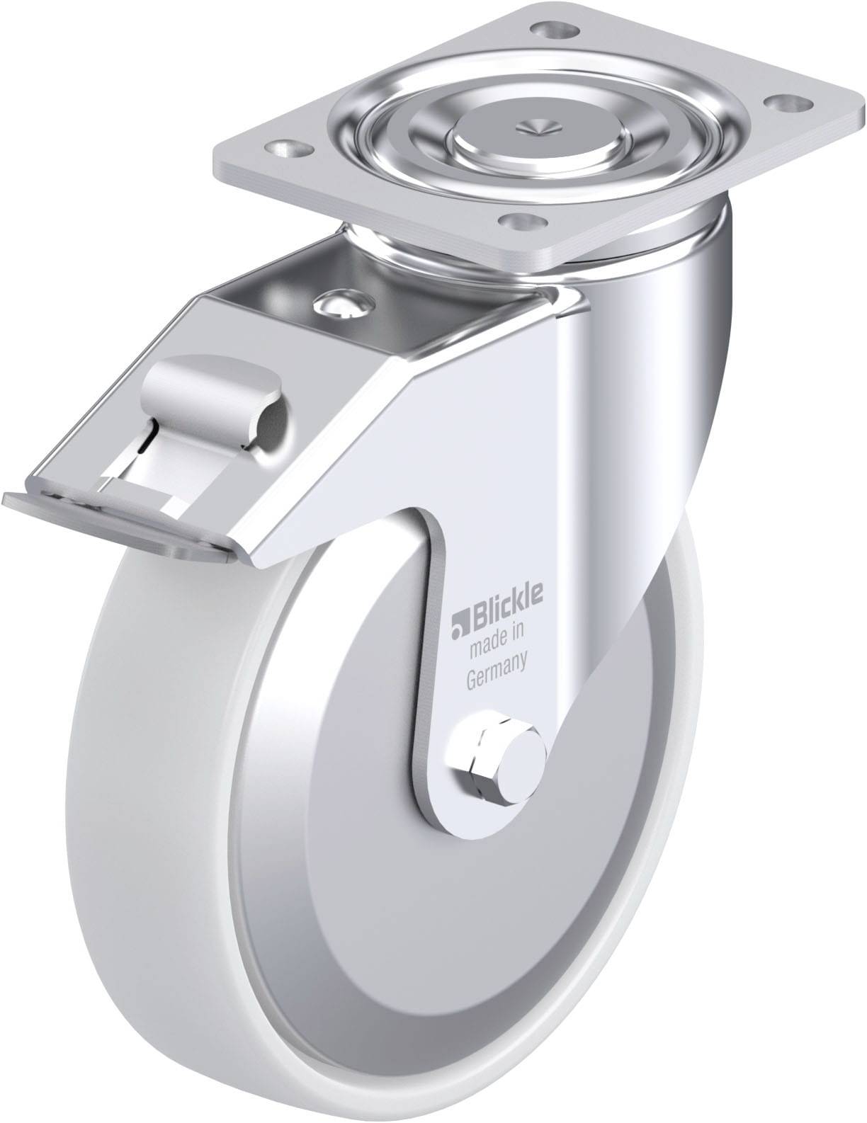 Blickle 750043 LH-PO 200G-FI-FA Stahlblech-Lenkrolle Rad-Durchmesser: 200 mm Tragfähigkeit (max.): 600 kg 1 St.