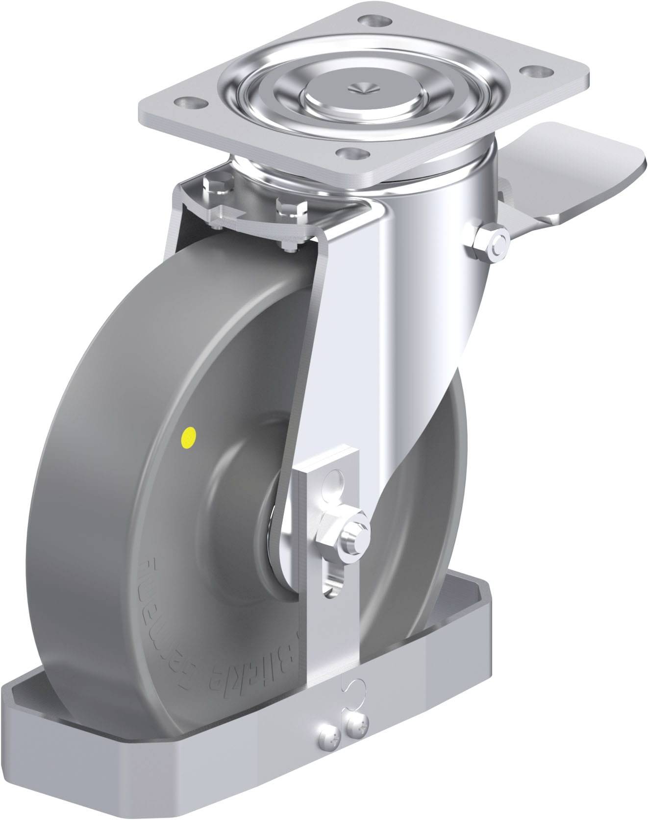 Blickle 909440 LH-PO 200K-ST-ELS-FS Stahlblech-Lenkrolle Rad-Durchmesser: 200 mm Tragfähigkeit (max.): 600 kg 1 St.