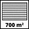 '700 m²' steht in fetter Schrift unter einer gestrichelten Rechteckfläche, die eine Fläche von 700 Quadratmetern darstellt.