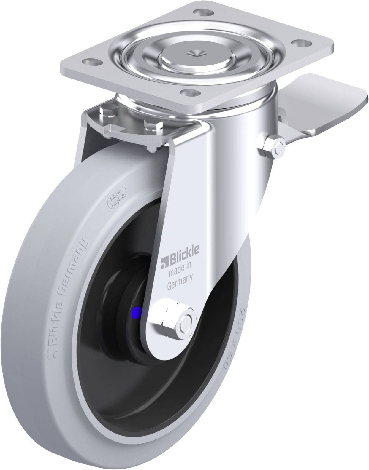 Blickle 851910 LH-POEV 200XKA-ST-SG Stahlblech-Lenkrolle Rad-Durchmesser: 200 mm Tragfähigkeit (max.): 500 kg 1 St.