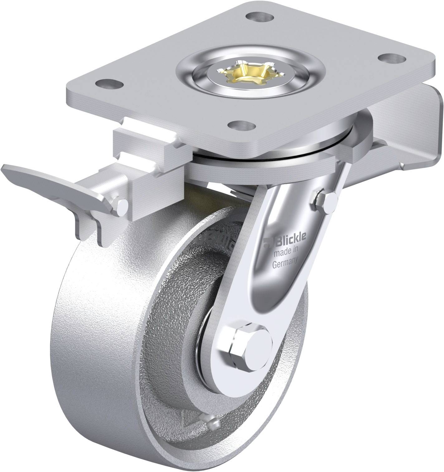 Blickle 937334 LIO-G 127IK-ST-RI4 Hitzebständige Schwerlast-Lenkrolle Rad-Durchmesser: 125 mm Tragfähigkeit (max.): 750 ...