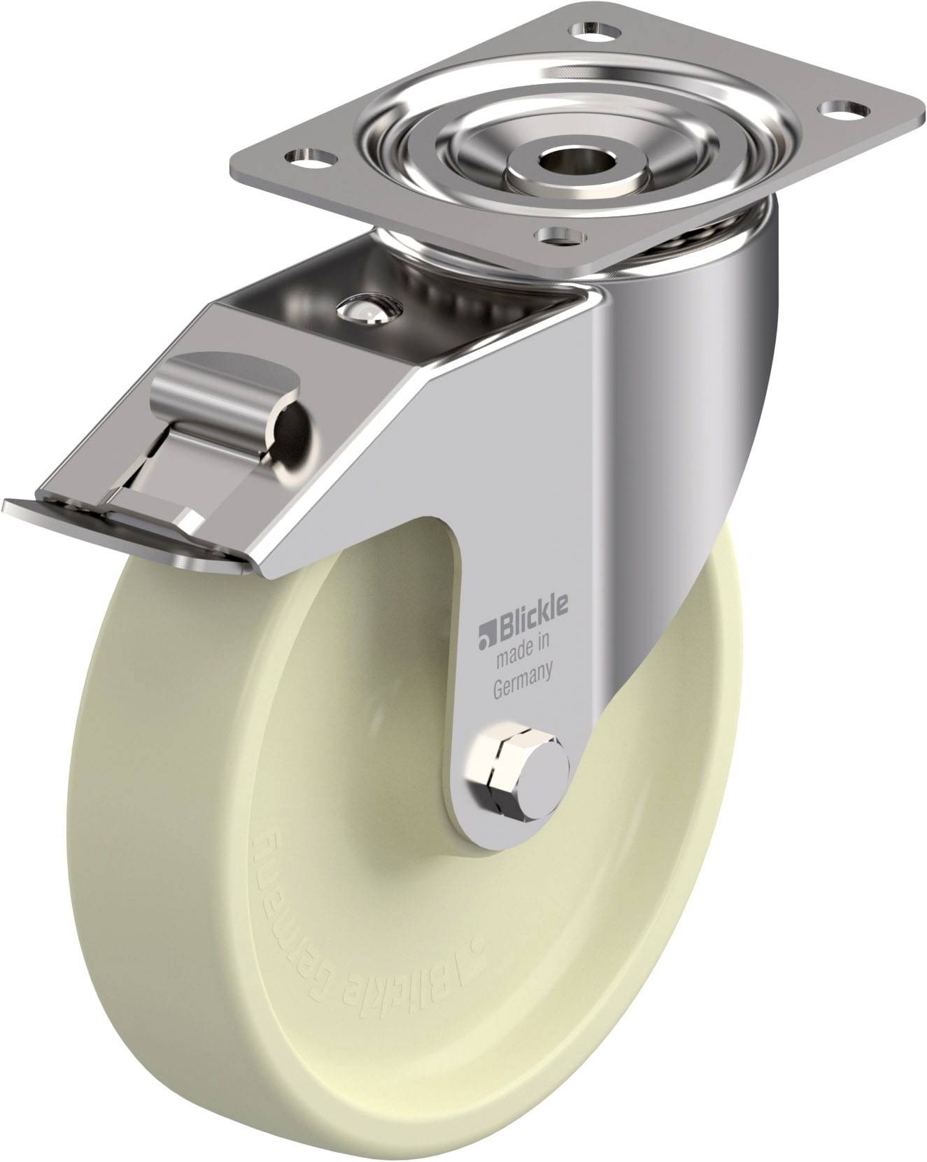 Blickle 916693 LIX-POH 200G-FI Hitzebeständige Edelstahl-Lenkrolle Rad-Durchmesser: 200 mm Tragfähigkeit (max.): 350 kg ...