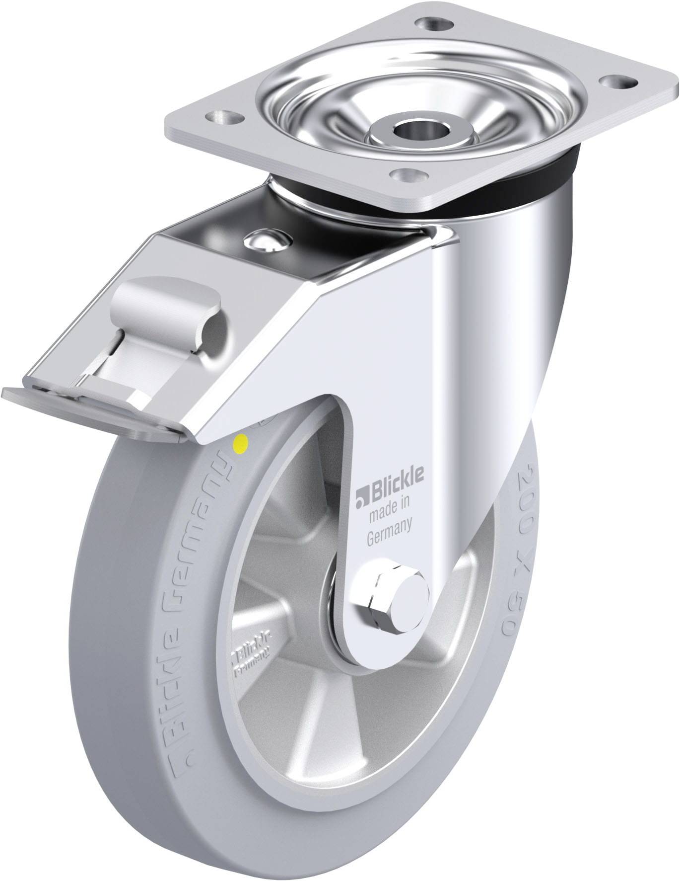 Blickle 936108 LK-ALEV 200K-FI-SG-AS Stahlblech-Lenkrolle Rad-Durchmesser: 200 mm Tragfähigkeit (max.): 450 kg 1 St.