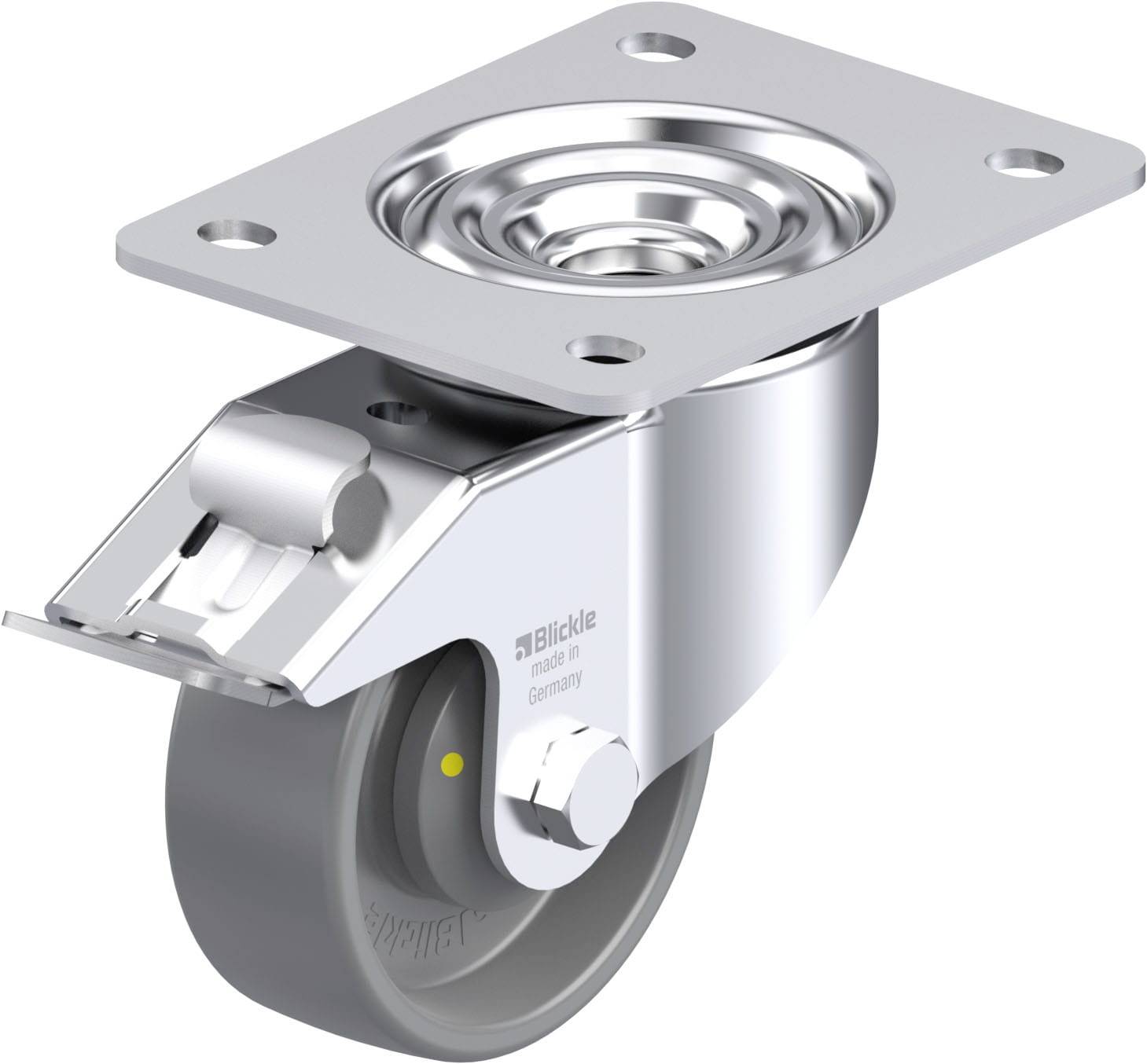 Blickle 925062 LK-PO 100KA-3-FI-ELS Stahlblech-Lenkrolle Rad-Durchmesser: 100 mm Tragfähigkeit (max.): 280 kg 1 St.