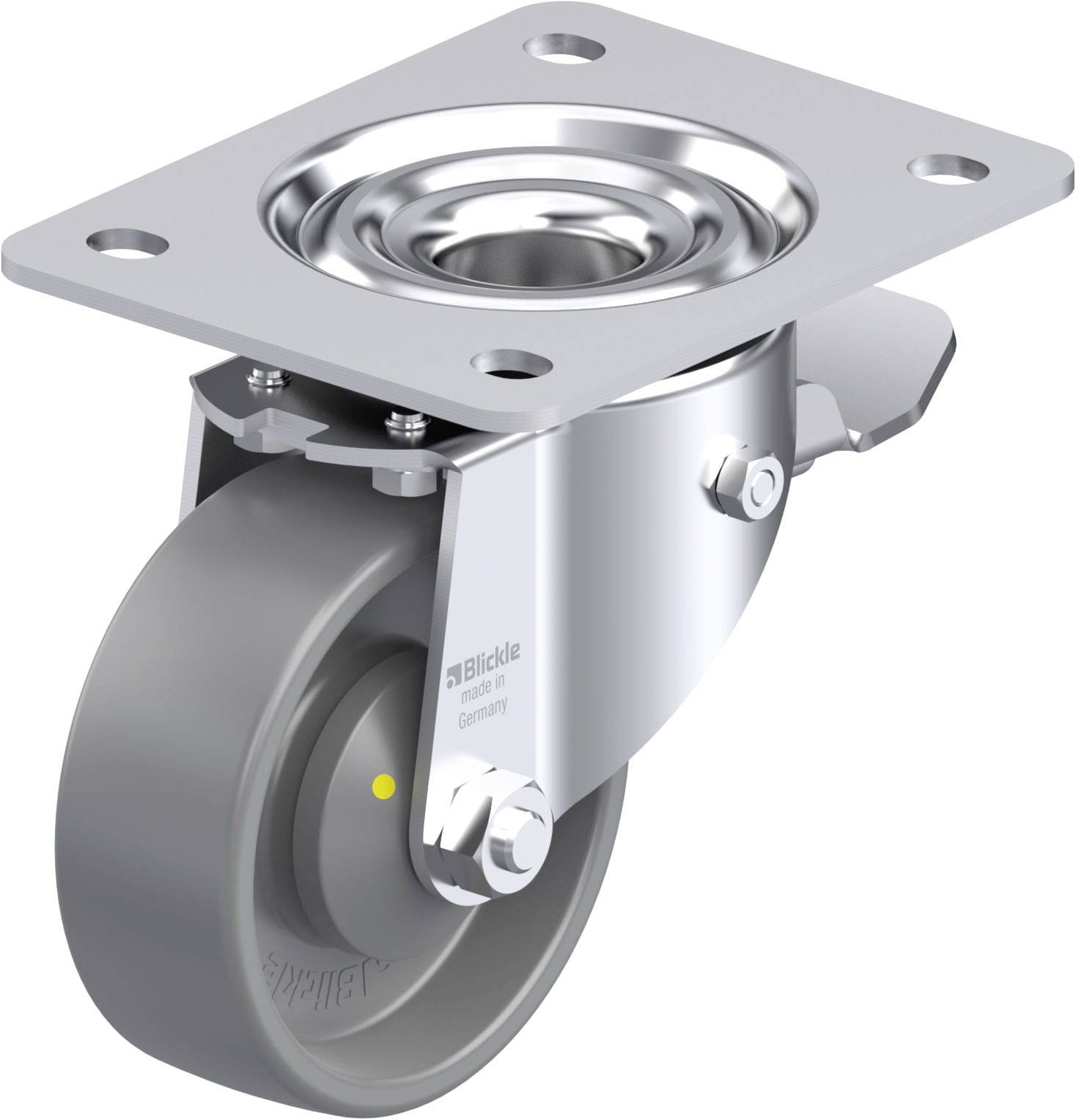 Blickle 936934 LK-PO 100KA-3-ST-ELS Stahlblech-Lenkrolle Rad-Durchmesser: 100 mm Tragfähigkeit (max.): 280 kg 1 St.