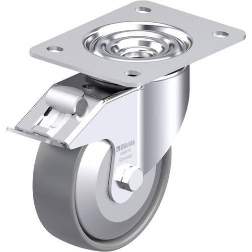 Thumbnail - Blickle 946794 LK-PO 125G-3-FI-ELS-FA Stahlblech-Lenkrolle Rad-Durchmesser: 125 mm Tragfähigkeit (max.): 300 kg 1 St.