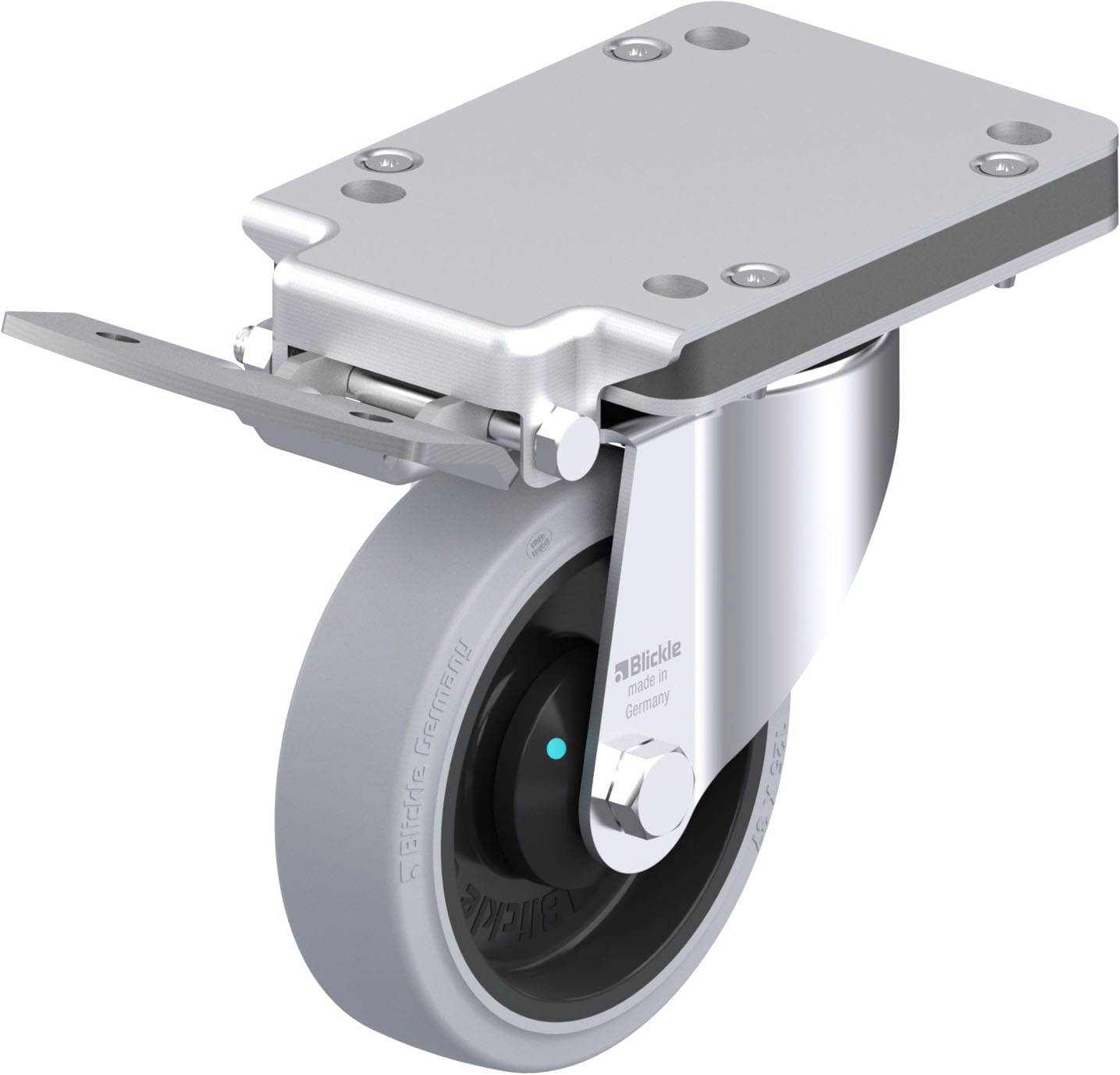 Blickle 851169 LK-POEV 125KAD-3-IS-SG Stahlblech-Lenkrolle Rad-Durchmesser: 125 mm Tragfähigkeit (max.): 250 kg 1 St.