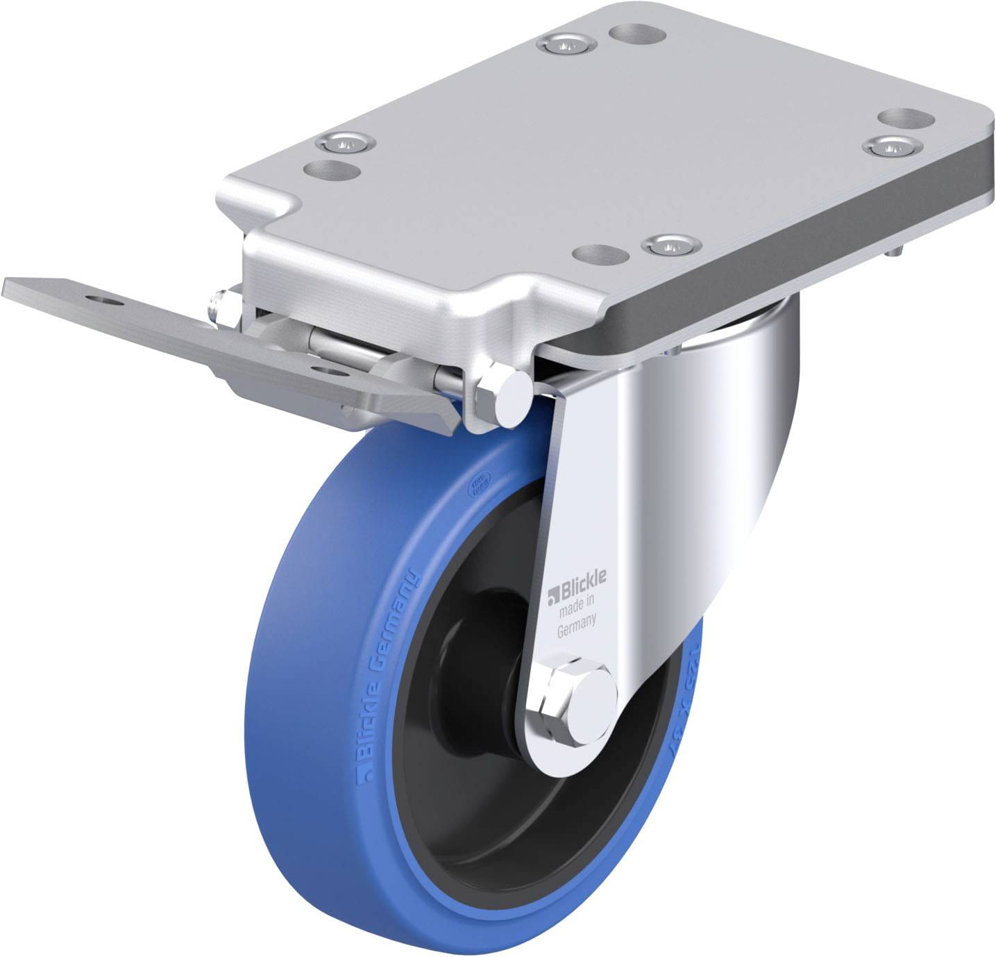 Blickle 851127 LK-POEV 125XR-3-IS-SB Stahlblech-Lenkrolle Rad-Durchmesser: 125 mm Tragfähigkeit (max.): 250 kg 1 St.