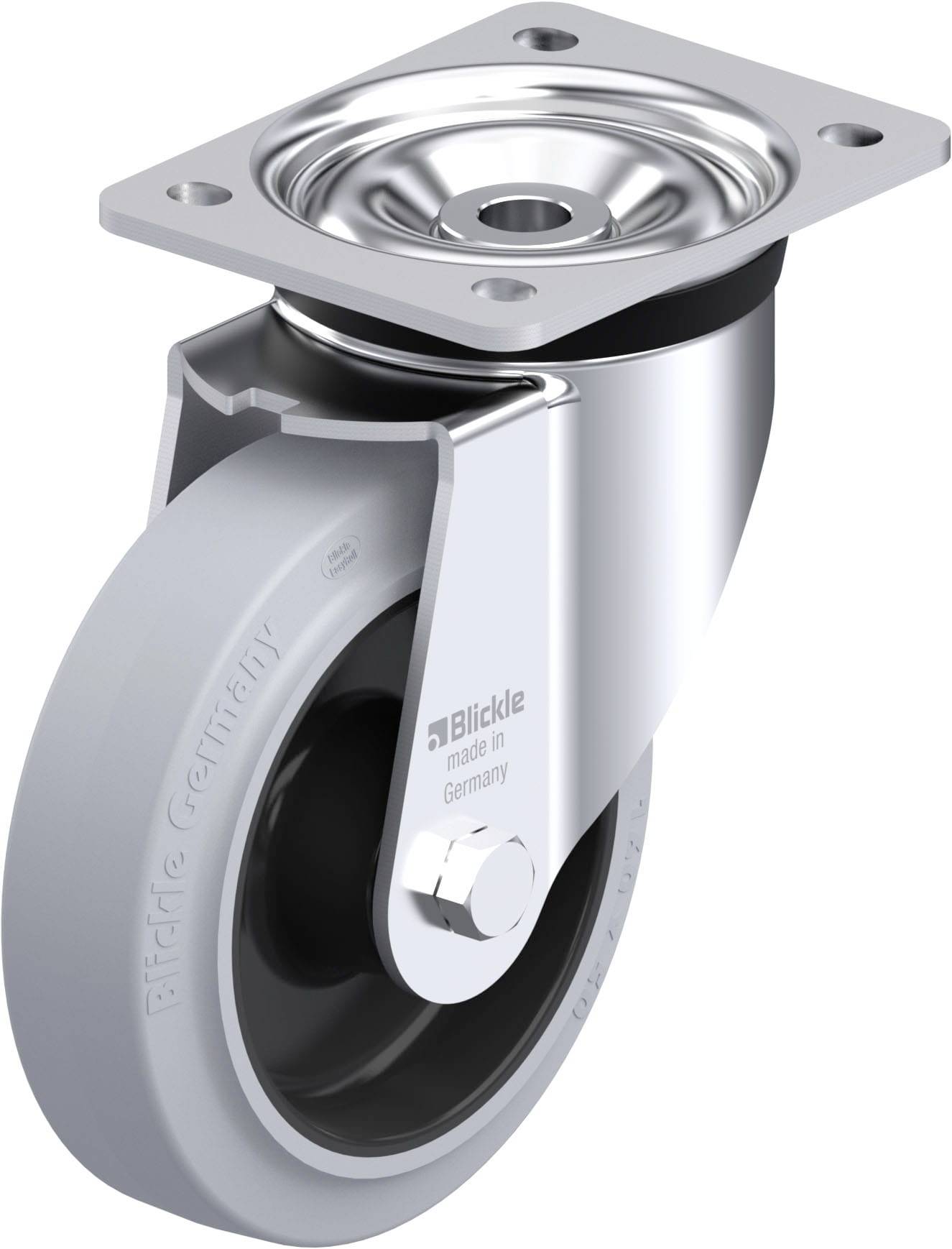 Blickle 851213 LK-POEV 160XR-SG Stahlblech-Lenkrolle Rad-Durchmesser: 160 mm Tragfähigkeit (max.): 400 kg 1 St.