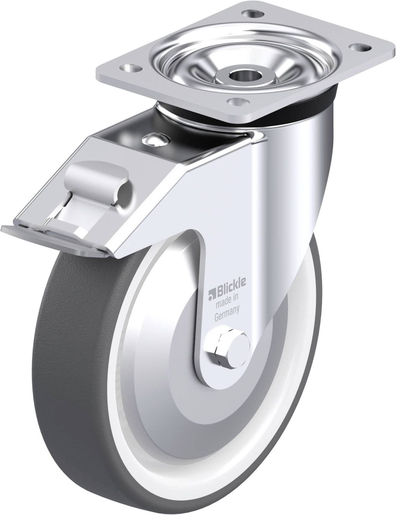 Blickle 750449 LK-POTH 200G-FI-FA Stahlblech-Lenkrolle Rad-Durchmesser: 200 mm Tragfähigkeit (max.): 600 kg 1 St.