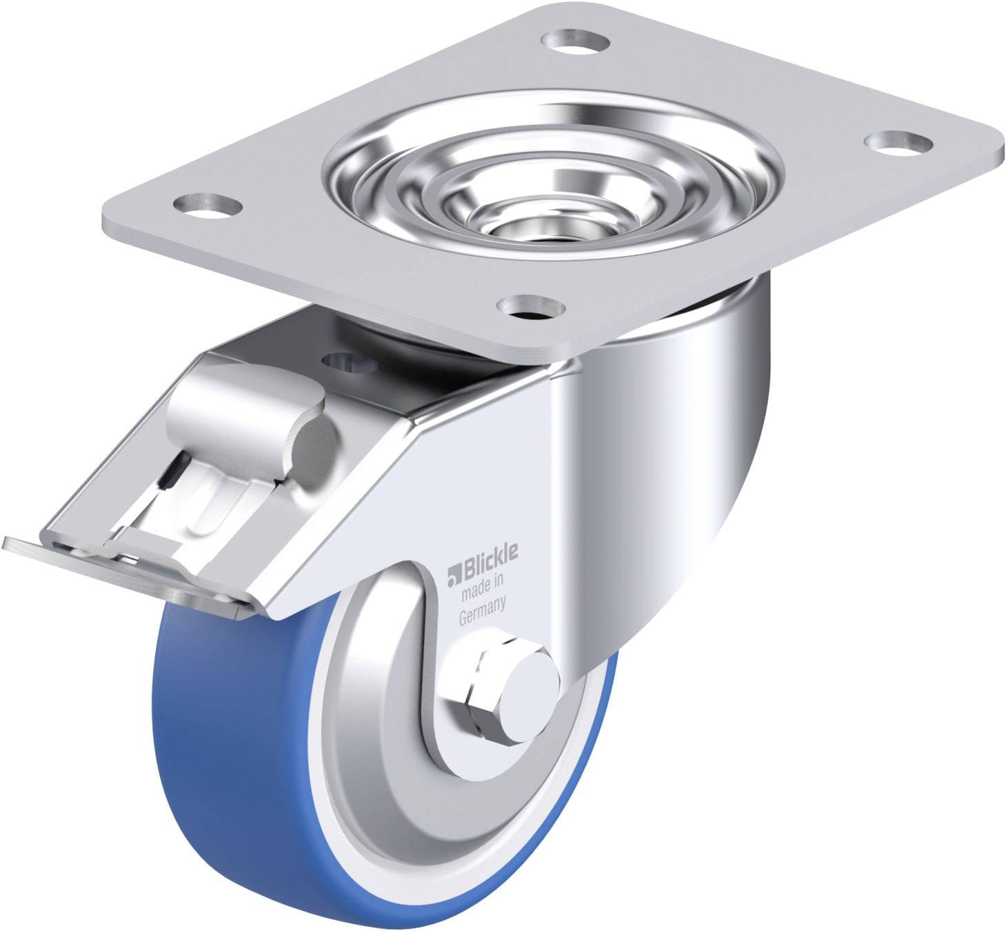 Blickle 936329 LK-POTHS 100G-3-FI-FA Stahlblech-Lenkrolle Rad-Durchmesser: 100 mm Tragfähigkeit (max.): 200 kg 1 St.