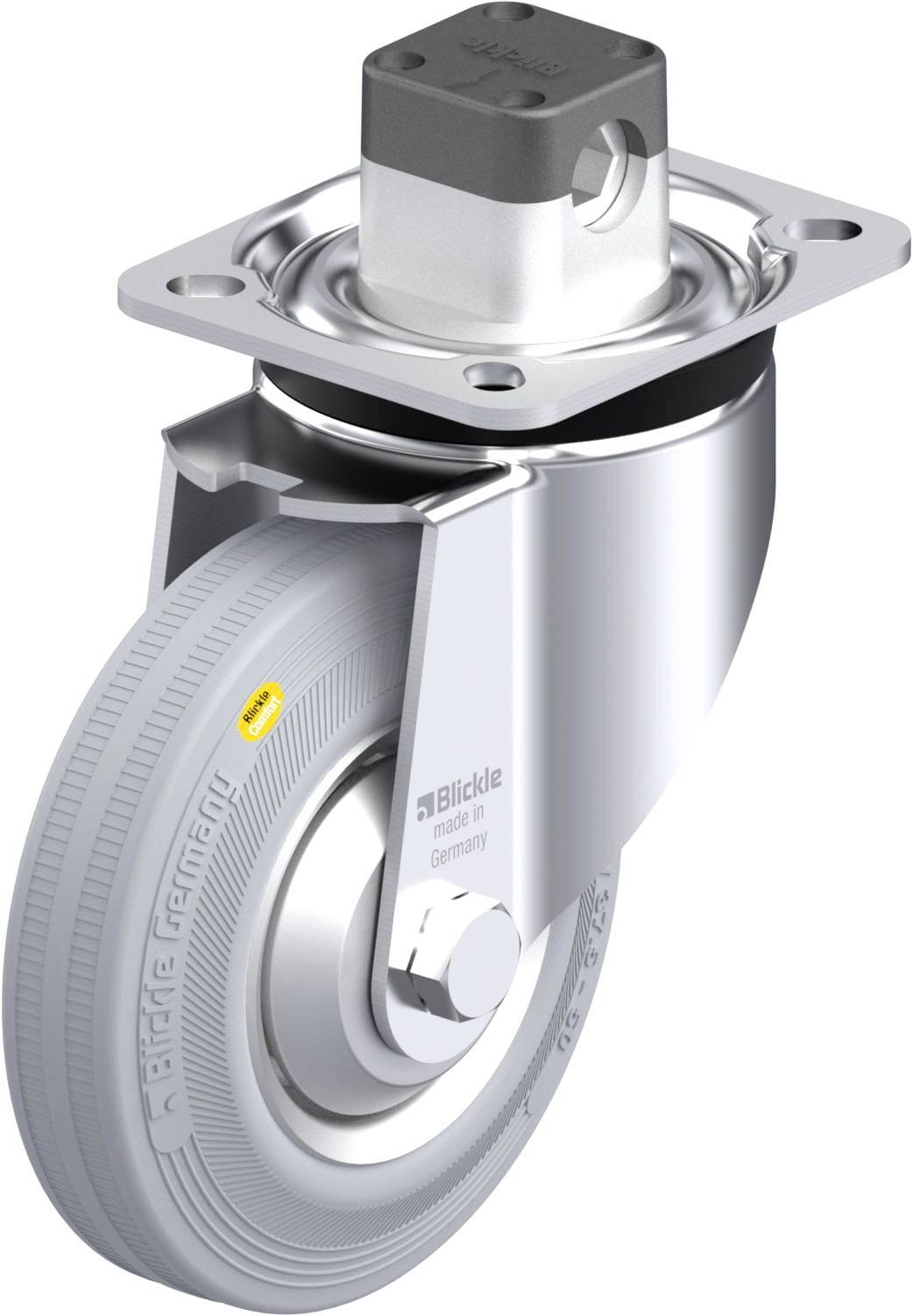 Blickle 850026 LK-RD 125R-1-CS11-VLI-FA Stahlblech-Lenkrolle Rad-Durchmesser: 125 mm Tragfähigkeit (max.): 120 kg 1 St.